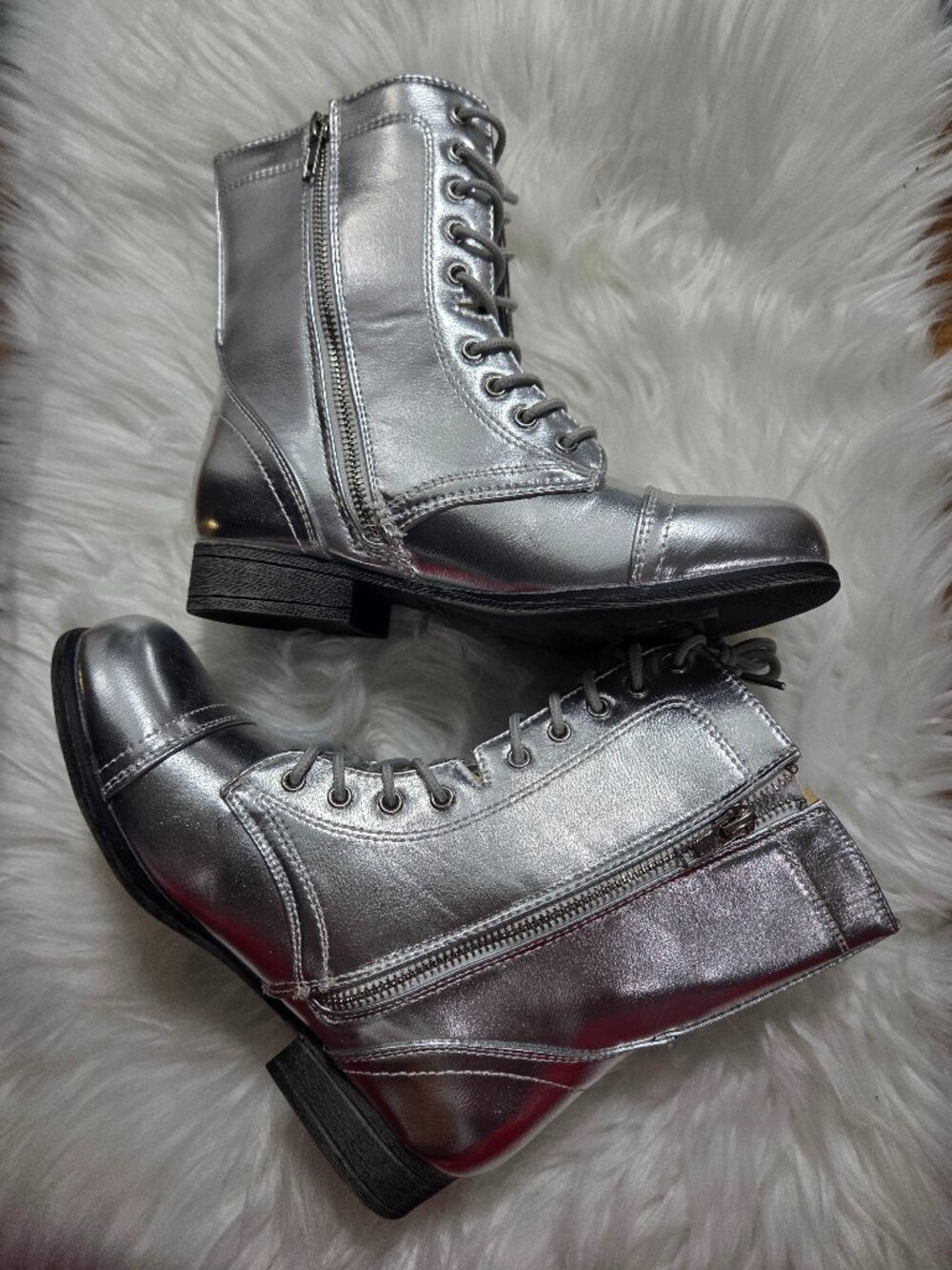 Bamboo Silver Metallic Boots